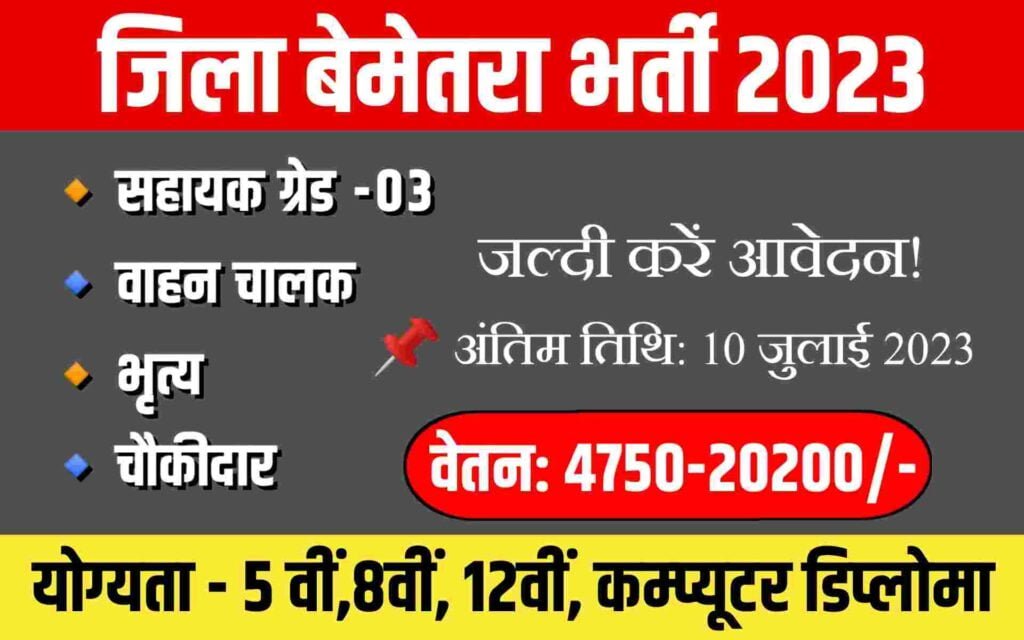 Bemetara District Recruitment 2023