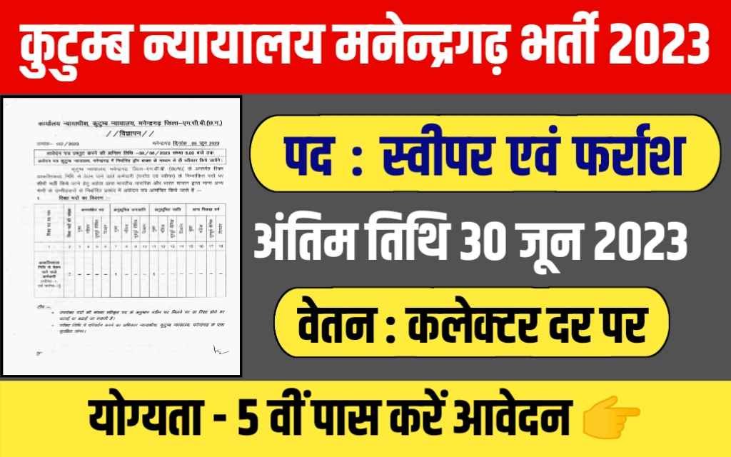 Family Court Manendragarh Vacancy 2023